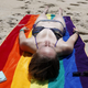woman on beach towel